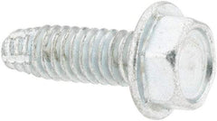 Value Collection - #8-32 UNC Thread, 1/2" Length Under Head, Hex Drive Steel Thread Cutting Screw - Hex Head, Grade 2, Point Type F, Zinc-Plated Finish - Industrial Tool & Supply