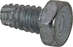 Value Collection - #10-24 UNC Thread, 3/8" Length Under Head, Hex Drive Steel Thread Cutting Screw - Hex Head, Grade 2, Point Type F, Zinc-Plated Finish - Industrial Tool & Supply