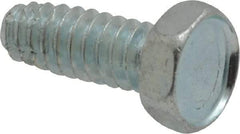 Value Collection - #10-24 UNC Thread, 1/2" Length Under Head, Hex Drive Steel Thread Cutting Screw - Hex Head, Grade 2, Point Type F, Zinc-Plated Finish - Industrial Tool & Supply