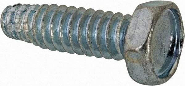 Value Collection - #10-24 UNC Thread, 5/8" Length Under Head, Hex Drive Steel Thread Cutting Screw - Hex Head, Grade 2, Point Type F, Zinc-Plated Finish - Industrial Tool & Supply