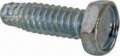 Value Collection - #10-24 UNC Thread, 5/8" Length Under Head, Hex Drive Steel Thread Cutting Screw - Hex Head, Grade 2, Point Type F, Zinc-Plated Finish - Industrial Tool & Supply