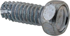 Value Collection - 1/4-20 UNC Thread, 5/8" Length Under Head, Hex Drive Steel Thread Cutting Screw - Hex Head, Grade 2, Point Type F, Zinc-Plated Finish - Industrial Tool & Supply