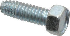 Value Collection - 1/4-20 UNC Thread, 3/4" Length Under Head, Hex Drive Steel Thread Cutting Screw - Hex Head, Grade 2, Point Type F, Zinc-Plated Finish - Industrial Tool & Supply