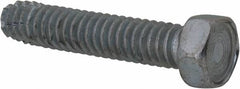 Value Collection - 1/4-20 UNC Thread, 1-1/4" Length Under Head, Hex Drive Steel Thread Cutting Screw - Hex Head, Grade 2, Point Type F, Zinc-Plated Finish - Industrial Tool & Supply