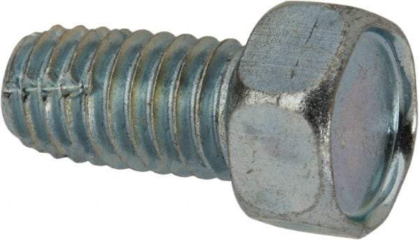 Value Collection - 3/8-16 UNC Thread, 3/4" Length Under Head, Hex Drive Steel Thread Cutting Screw - Hex Head, Grade 2, Point Type F, Zinc-Plated Finish - Industrial Tool & Supply