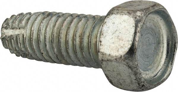 Value Collection - 3/8-16 UNC Thread, 1" Length Under Head, Hex Drive Steel Thread Cutting Screw - Hex Head, Grade 2, Point Type F, Zinc-Plated Finish - Industrial Tool & Supply