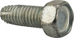 Value Collection - 3/8-16 UNC Thread, 1" Length Under Head, Hex Drive Steel Thread Cutting Screw - Hex Head, Grade 2, Point Type F, Zinc-Plated Finish - Industrial Tool & Supply
