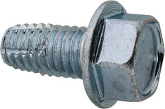 Value Collection - 3/8-16 UNC Thread, 3/4" Length Under Head, Hex Drive Steel Thread Cutting Screw - Hex Washer Head, Grade 2, Point Type F, Zinc-Plated Finish - Industrial Tool & Supply