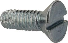 Value Collection - #8-32 UNC Thread, 1/2" OAL, Slotted Drive Steel Thread Cutting Screw - Flat Head, Grade 2, Point Type F, Zinc-Plated Finish - Industrial Tool & Supply