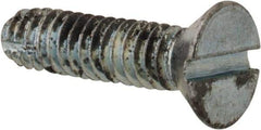Value Collection - #8-32 UNC Thread, 5/8" OAL, Slotted Drive Steel Thread Cutting Screw - Flat Head, Grade 2, Point Type F, Zinc-Plated Finish - Industrial Tool & Supply