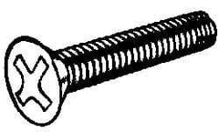 Value Collection - #4-40 UNC Thread, 1/2" OAL, #1 Phillips Drive Steel Thread Cutting Screw - Flat Head, Grade 1016-1024, Point Type F, Zinc-Plated Finish - Industrial Tool & Supply