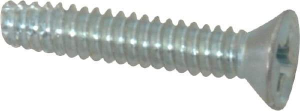 Value Collection - #6-32 UNC Thread, 3/4" OAL, Phillips Drive Steel Thread Cutting Screw - Flat Head, Grade 2, Point Type F, Zinc-Plated Finish - Industrial Tool & Supply