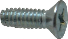 Value Collection - #8-32 UNC Thread, 1/2" OAL, Phillips Drive Steel Thread Cutting Screw - Flat Head, Grade 2, Point Type F, Zinc-Plated Finish - Industrial Tool & Supply