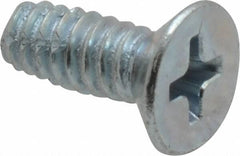 Value Collection - #10-24 UNC Thread, 1/2" OAL, Phillips Drive Steel Thread Cutting Screw - Flat Head, Grade 2, Point Type F, Zinc-Plated Finish - Industrial Tool & Supply