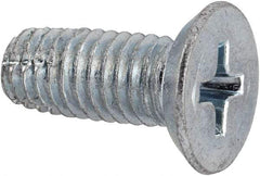 Value Collection - #10-32 UNF Thread, 1/2" OAL, Phillips Drive Steel Thread Cutting Screw - Flat Head, Grade 2, Point Type F, Zinc-Plated Finish - Industrial Tool & Supply