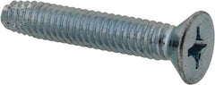 Value Collection - 1/4-20 UNC Thread, 1-1/2" OAL, Phillips Drive Steel Thread Cutting Screw - Flat Head, Grade 2, Point Type F, Zinc-Plated Finish - Industrial Tool & Supply