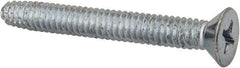 Value Collection - 1/4-20 UNC Thread, 2" OAL, Phillips Drive Steel Thread Cutting Screw - Flat Head, Grade 2, Point Type F, Zinc-Plated Finish - Industrial Tool & Supply