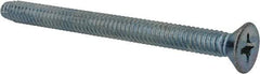 Value Collection - 1/4-20 UNC Thread, 3" OAL, Phillips Drive Steel Thread Cutting Screw - Flat Head, Grade 2, Point Type F, Zinc-Plated Finish - Industrial Tool & Supply