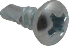 Value Collection - #6, Pan Head, Phillips Drive, 3/8" Length Under Head, #2 Point, Self Drilling Screw - Steel, Zinc-Plated Finish - Industrial Tool & Supply