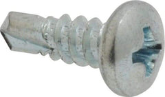 Value Collection - #8, Pan Head, Phillips Drive, 1/2" Length Under Head, #2 Point, Self Drilling Screw - Steel, Zinc-Plated Finish - Industrial Tool & Supply