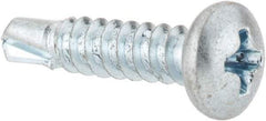 Value Collection - #8, Pan Head, Phillips Drive, 3/4" Length Under Head, #2 Point, Self Drilling Screw - Steel, Zinc-Plated Finish - Industrial Tool & Supply