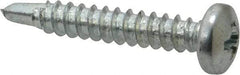 Value Collection - #8, Pan Head, Phillips Drive, 1" Length Under Head, #2 Point, Self Drilling Screw - Steel, Zinc-Plated Finish - Industrial Tool & Supply