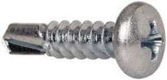 Value Collection - #10, Pan Head, Phillips Drive, 3/4" Length Under Head, #2 Point, Self Drilling Screw - Steel, Zinc-Plated Finish - Industrial Tool & Supply
