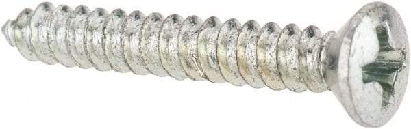 Value Collection - #6 Oval Head Phillips Sheet Metal Screw - Steel, 1" OAL, AISI 1016, ANSI/ASME B18.6.4, ASME B18.6.3 & SAE J933, Grade 1016-1024 - Industrial Tool & Supply