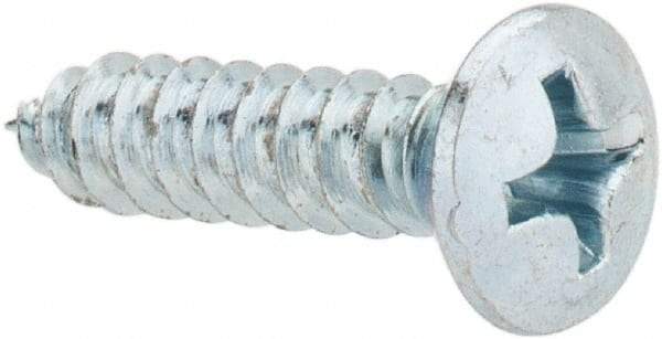 Value Collection - #8 Oval Head Phillips Sheet Metal Screw - Steel, 5/8" OAL, AISI 1016, ANSI/ASME B18.6.4, ASME B18.6.3 & SAE J933, Grade 1016-1024 - Industrial Tool & Supply