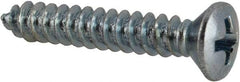 Value Collection - #8 Oval Head Phillips Sheet Metal Screw - Steel, 1" OAL, Grade 2 - Industrial Tool & Supply
