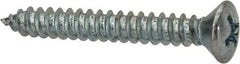 Value Collection - #8 Oval Head Phillips Sheet Metal Screw - Steel, 1-1/4" OAL, AISI 1016, ANSI/ASME B18.6.4, ASME B18.6.3 & SAE J933, Grade 1016-1024 - Industrial Tool & Supply