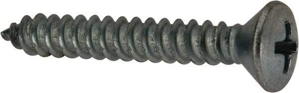 Value Collection - #10 Oval Head Phillips Sheet Metal Screw - Steel, 1-1/4" OAL, AISI 1016, ANSI/ASME B18.6.4, ASME B18.6.3 & SAE J933, Grade 1016-1024 - Industrial Tool & Supply
