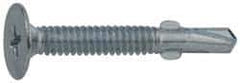 Value Collection - #10, Wafer Head, Phillips Drive, 1-7/16" Length Under Head, #2 Point, Self Drilling Screw - Steel, Zinc-Plated Finish - Industrial Tool & Supply