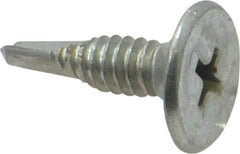 Value Collection - #10, Wafer Head, Phillips Drive, 3/4" Length Under Head, #2 Point, Self Drilling Screw - Steel, Zinc-Plated Finish - Industrial Tool & Supply