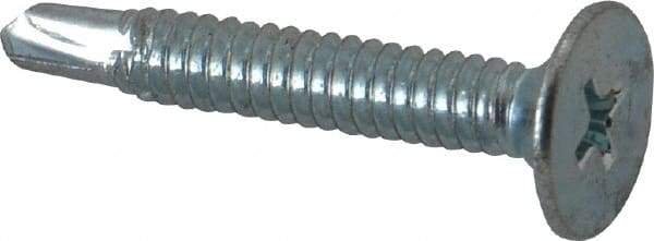 Value Collection - #10, Wafer Head, Phillips Drive, 1-1/4" Length Under Head, #2 Point, Self Drilling Screw - Steel, Zinc-Plated Finish - Industrial Tool & Supply