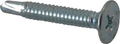 Value Collection - #10, Wafer Head, Phillips Drive, 1-1/4" Length Under Head, #2 Point, Self Drilling Screw - Steel, Zinc-Plated Finish - Industrial Tool & Supply