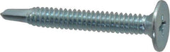 Value Collection - #10, Wafer Head, Phillips Drive, 1-1/2" Length Under Head, #2 Point, Self Drilling Screw - Steel, Zinc-Plated Finish - Industrial Tool & Supply