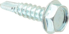 Value Collection - #10, Hex Washer Head, Hex Drive, 3/4" Length Under Head, #3 Point, Self Drilling Screw - Steel, Zinc-Plated Finish - Industrial Tool & Supply