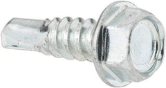 Value Collection - #12, Hex Washer Head, Hex Drive, 3/4" Length Under Head, #3 Point, Self Drilling Screw - Steel, Zinc-Plated Finish - Industrial Tool & Supply
