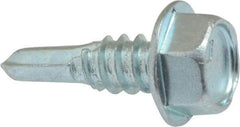 Value Collection - 1/4", Hex Washer Head, Hex Drive, 3/4" Length Under Head, #3 Point, Self Drilling Screw - Steel, Zinc-Plated Finish - Industrial Tool & Supply