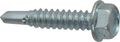 Value Collection - 1/4", Hex Washer Head, Hex Drive, 1-1/4" Length Under Head, #3 Point, Self Drilling Screw - Steel, Zinc-Plated Finish - Industrial Tool & Supply