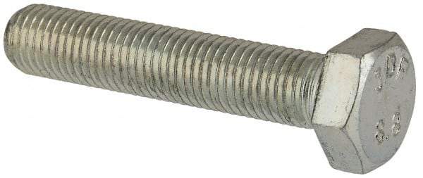 Value Collection - M8x1.00mm Metric Fine, 40mm Length Under Head Hex Head Cap Screw - Fully Threaded, Grade 8.8 Steel, Zinc-Plated Finish, 13mm Hex - Industrial Tool & Supply