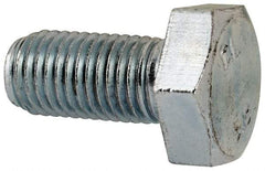 Value Collection - M10x1.25mm Metric Fine, 20mm Length Under Head Hex Head Cap Screw - Fully Threaded, Grade 8.8 Steel, Zinc-Plated Finish, 17mm Hex - Industrial Tool & Supply