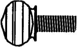 Value Collection - #10-24 Oval Shoulder Grade 2 Steel Thumb Screw - 1" OAL, Zinc-Plated Finish - Industrial Tool & Supply