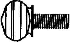 Value Collection - #10-32 Oval Shoulder Grade 2 Steel Thumb Screw - 1-1/2" OAL, 0.49" Head Height, Uncoated - Industrial Tool & Supply