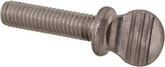 Value Collection - #10-32 Oval Shoulder Grade 18-8 Stainless Steel Thumb Screw - 3/4" OAL, 0.48" Head Height - Industrial Tool & Supply