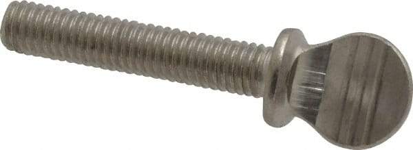 Value Collection - #10-32 Oval Shoulder Grade 18-8 Stainless Steel Thumb Screw - 1" OAL, 0.48" Head Height - Industrial Tool & Supply