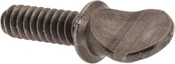 Value Collection - #6-32 Oval Shoulder Grade 2 Steel Thumb Screw - 3/8" OAL, 0.3" Head Height, Uncoated - Industrial Tool & Supply