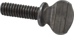 Value Collection - #8-32 Oval Shoulder Grade 2 Steel Thumb Screw - 1/2" OAL, 0.39" Head Height, Uncoated - Industrial Tool & Supply