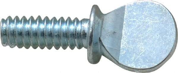 Value Collection - #10-24 Oval Shoulder Grade 2 Steel Thumb Screw - 1/2" OAL, Zinc-Plated Finish - Industrial Tool & Supply